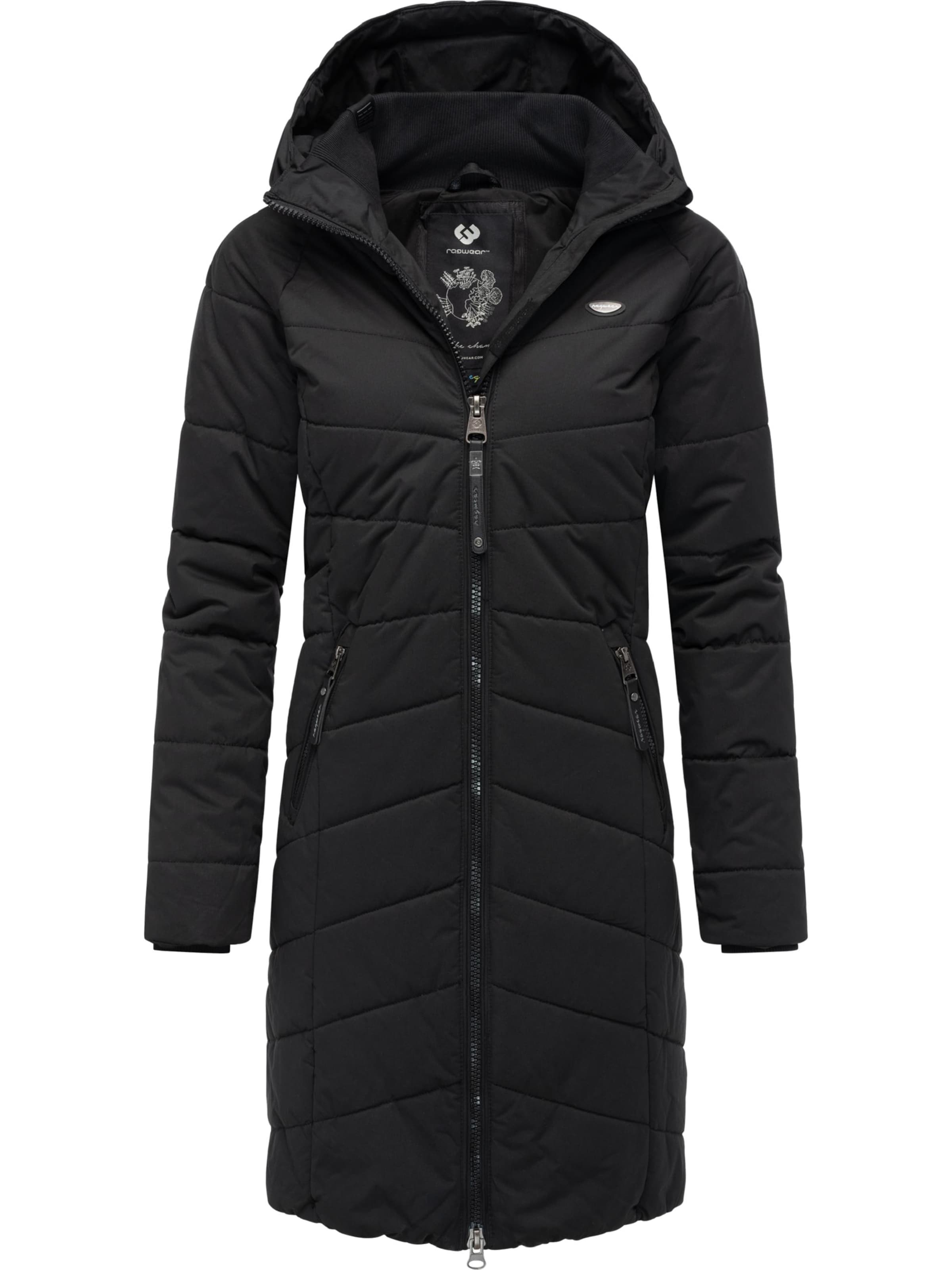 Ragwear Funktsionaalne mantel 'Dizzie', värv must: eest vaates