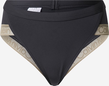 Calvin Klein Swimwear Plus Bikini Bottoms 'BRAZILIAN' in Black: front