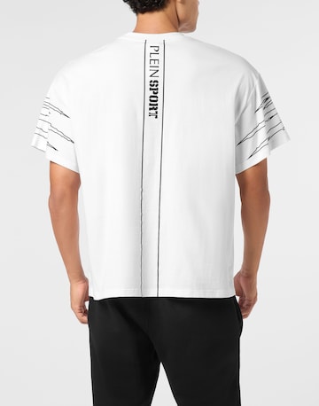 Plein Sport - Camiseta 'Scratch' en blanco: frente