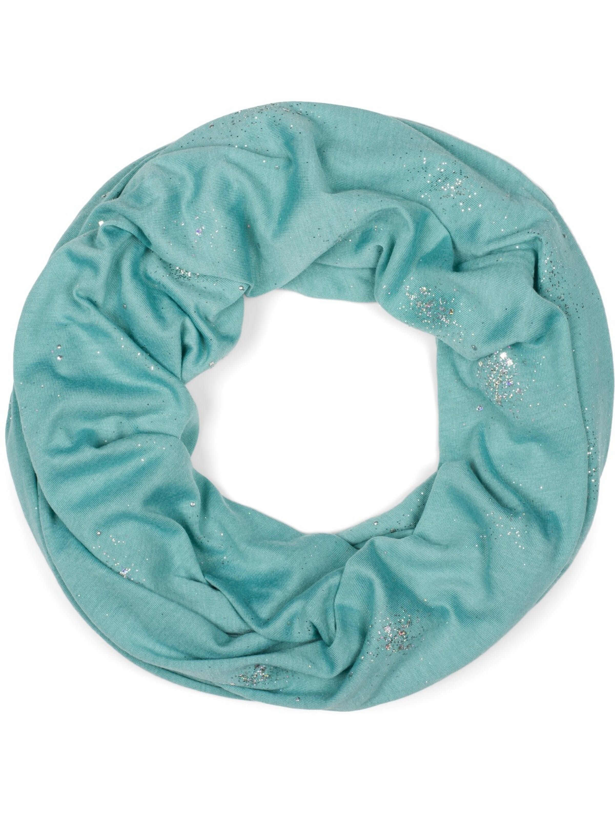 styleBREAKER Schlauchschal 'Loop Schal mit Glitzer und Pailletten Punkte'‌‌‌‌‌ in Blau: Vorderseite