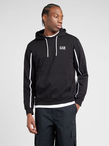 EA7 Emporio Armani Sweatshirt in Black: front