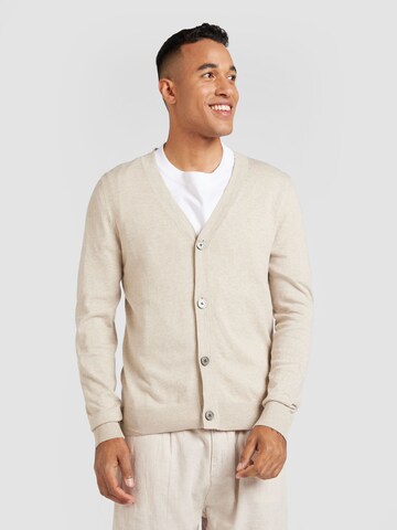 JACK & JONES Gebreid vest 'JJEEmil' in Beige: voorkant