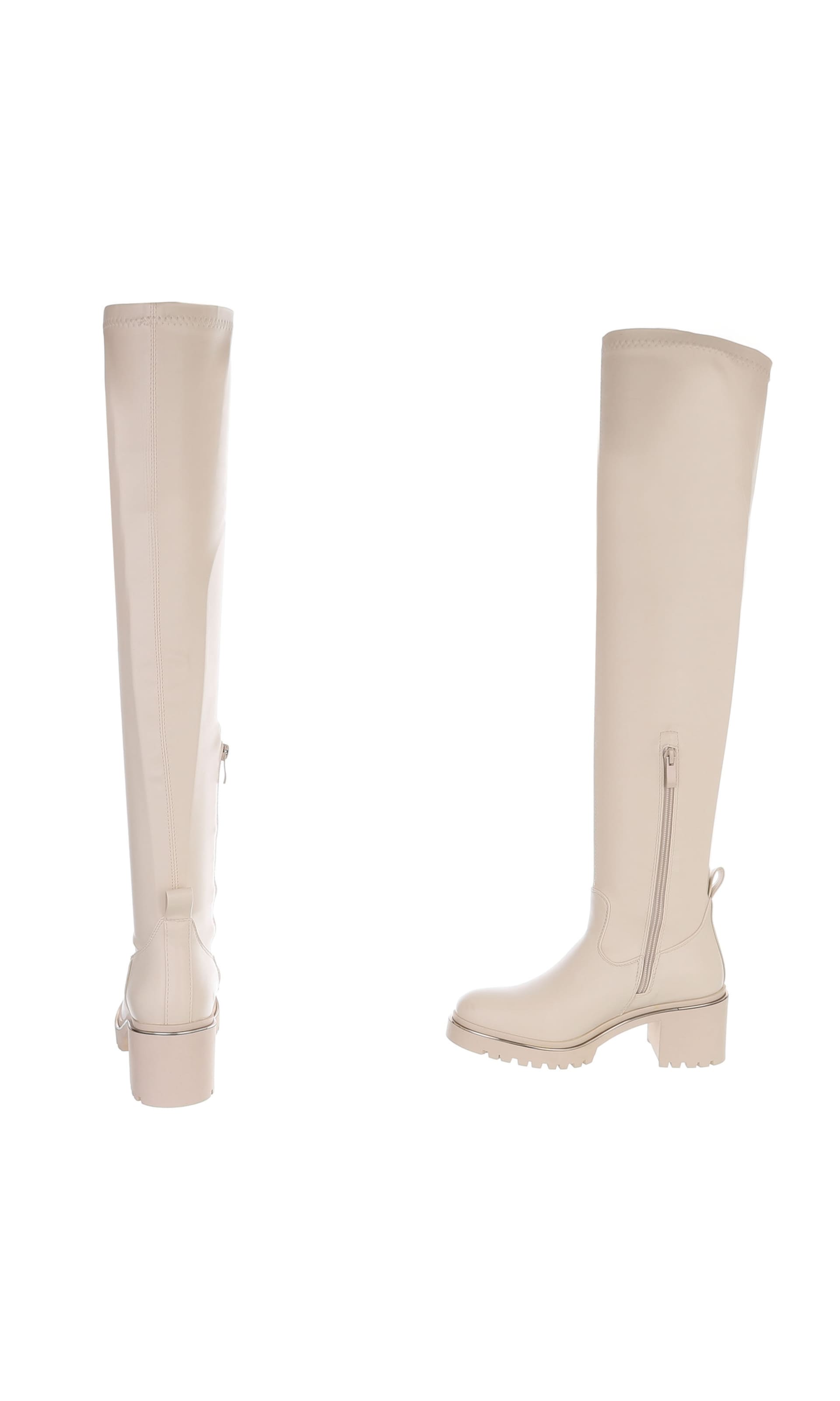 Ital-Design Overknees in Beige