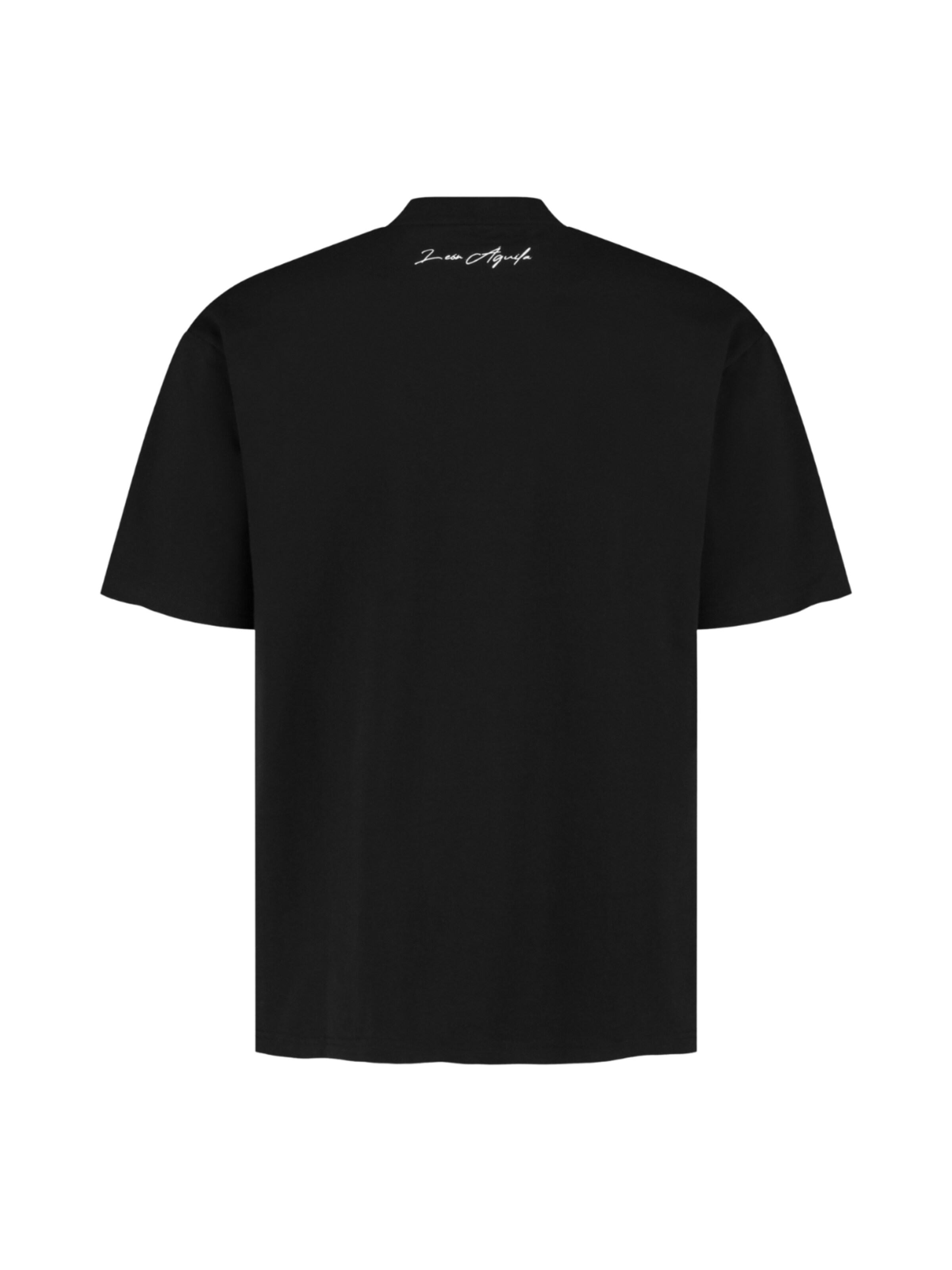 leon aguila Shirt 'Black Embroidered Tee' in Zwart