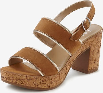 LASCANA Sandals in Brown: front