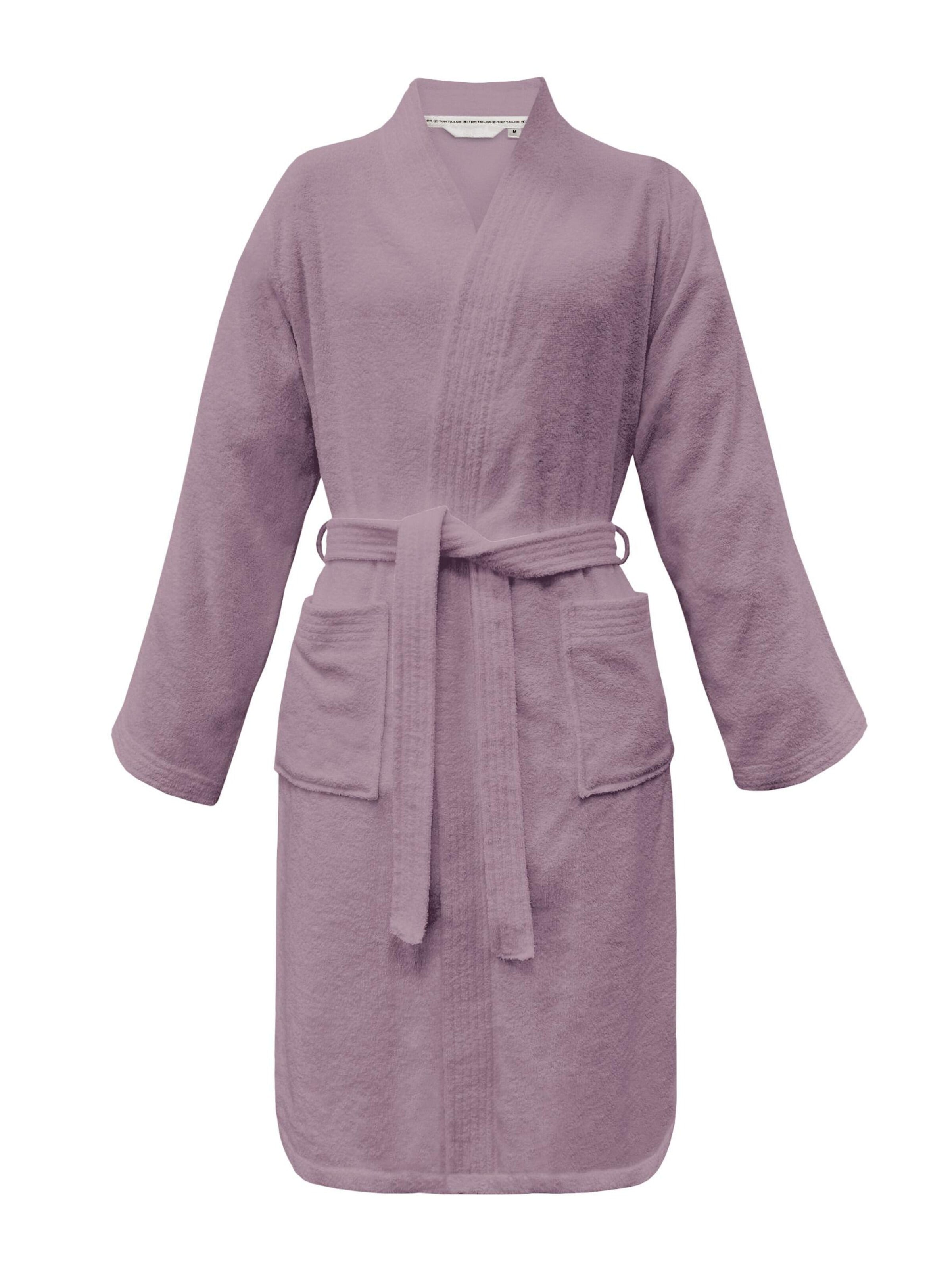 TOM TAILOR Long Bathrobe in Purple: front