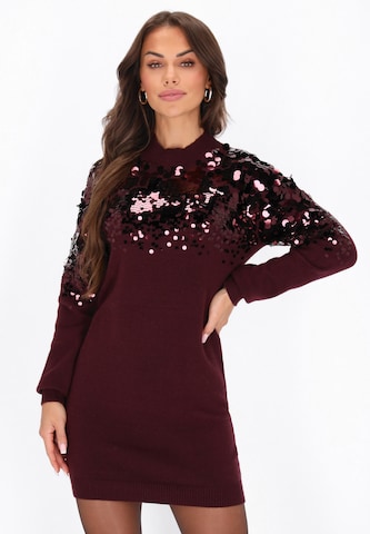 faina Knit dress in Red: front