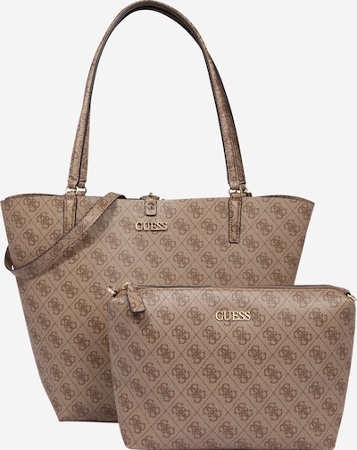 GUESS Cabas 'Alby' en marron / brocart, Vue avec produit