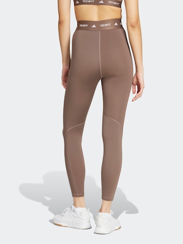 ADIDAS PERFORMANCE Skinny Fit Спортен панталон в кафяво