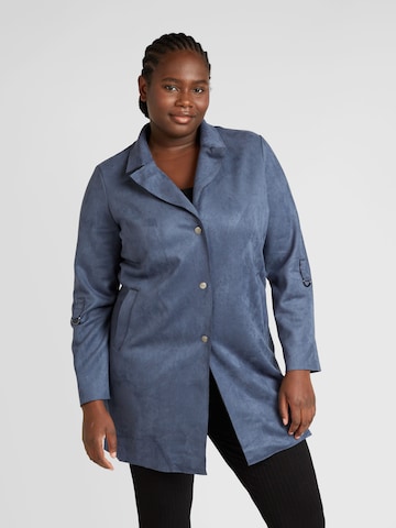 ONLY Carmakoma Between-Seasons Coat 'JOLINE' in Blue: front