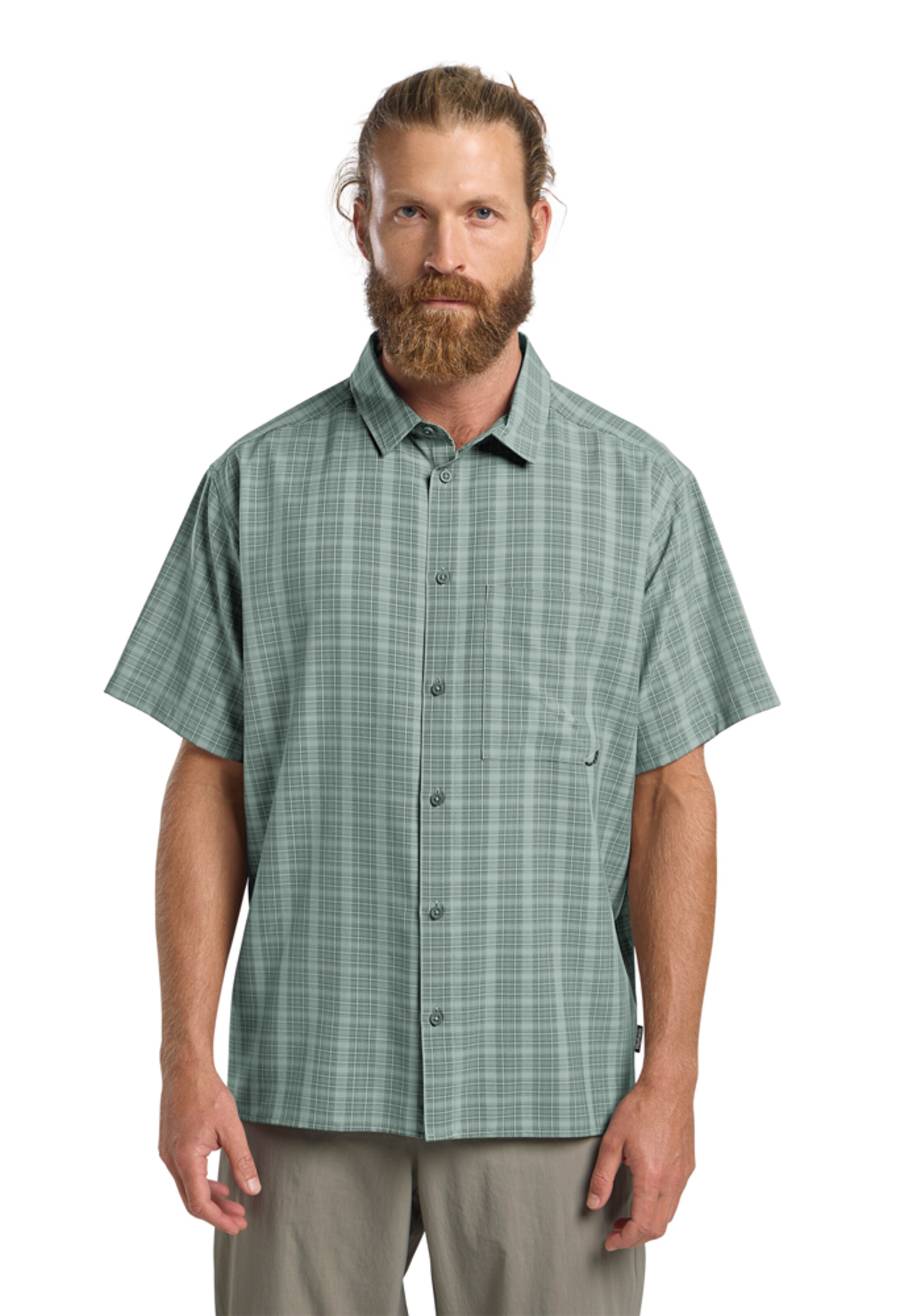 JACK WOLFSKIN Regular Fit Funktionshemd 'Meseta' in Grün: Vorderseite