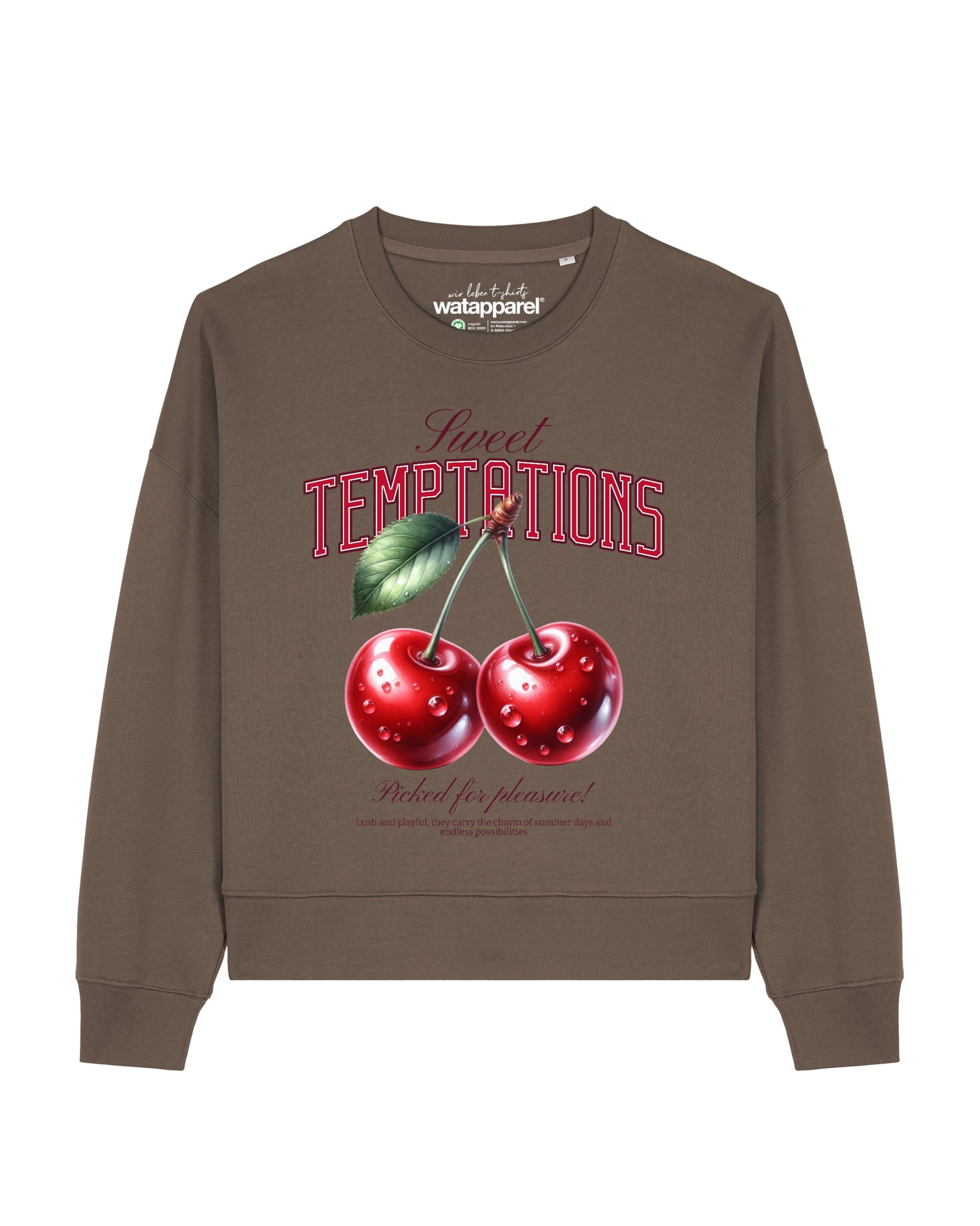 Sweat-shirt 'Sweet Temptations' Watapparel en marron : devant