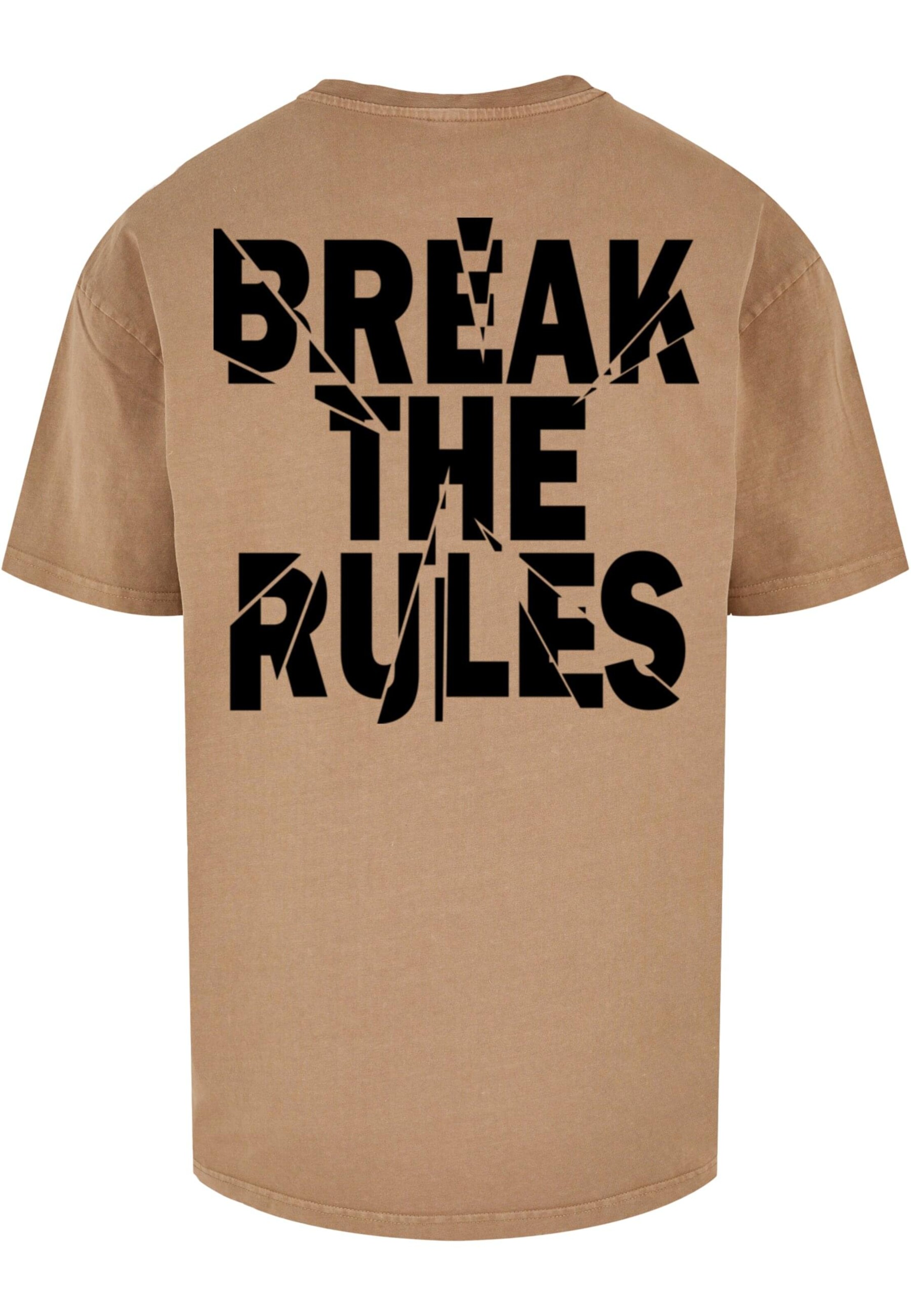 Merchcode Тениска 'Break The Rules 2' в бежово