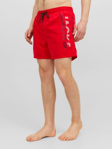 JACK & JONES Board Shorts 'Fiji' in Red: front