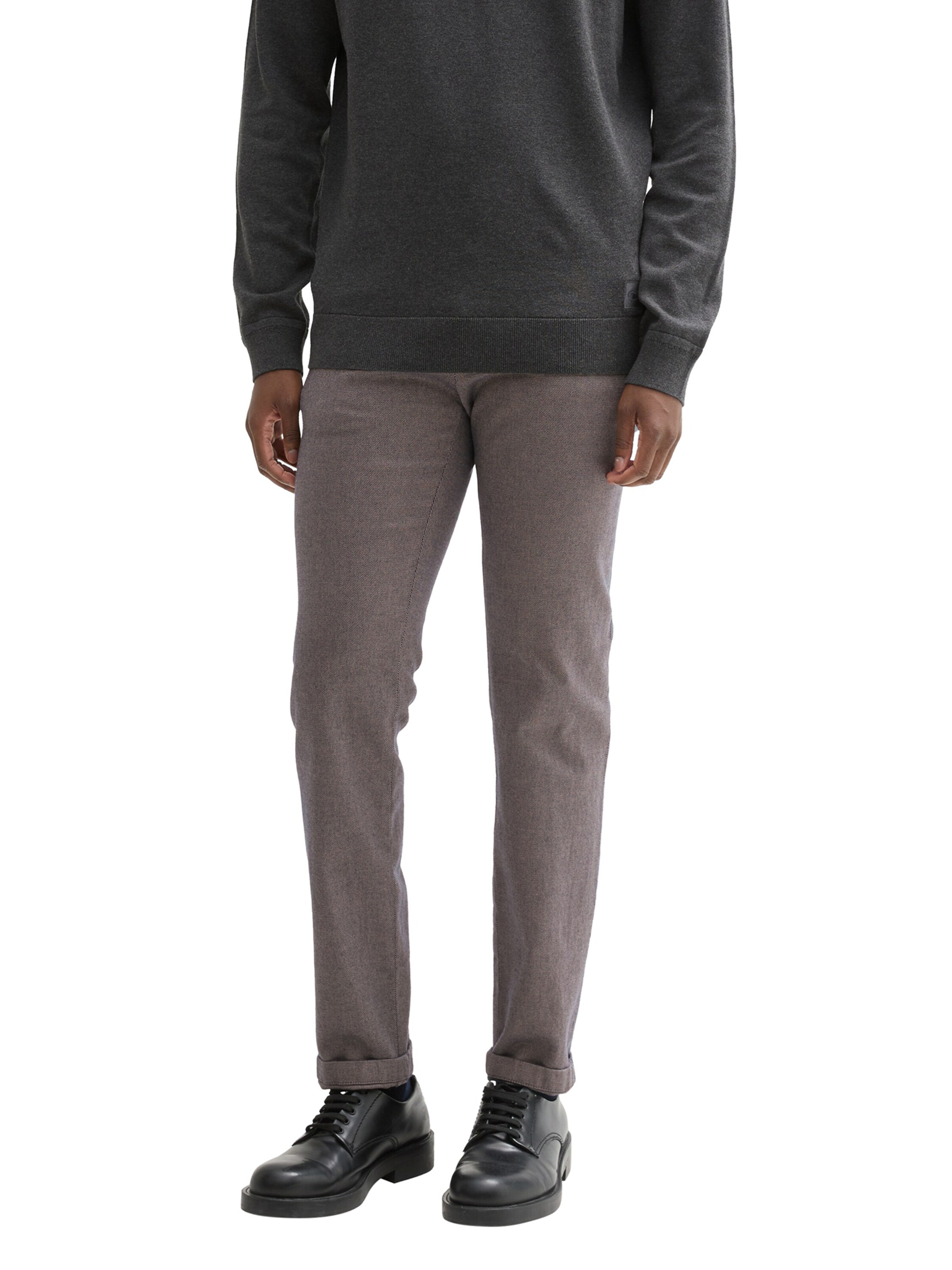 TOM TAILOR Úzky strih Chino nohavice 'Travis' - Sivá: predná strana