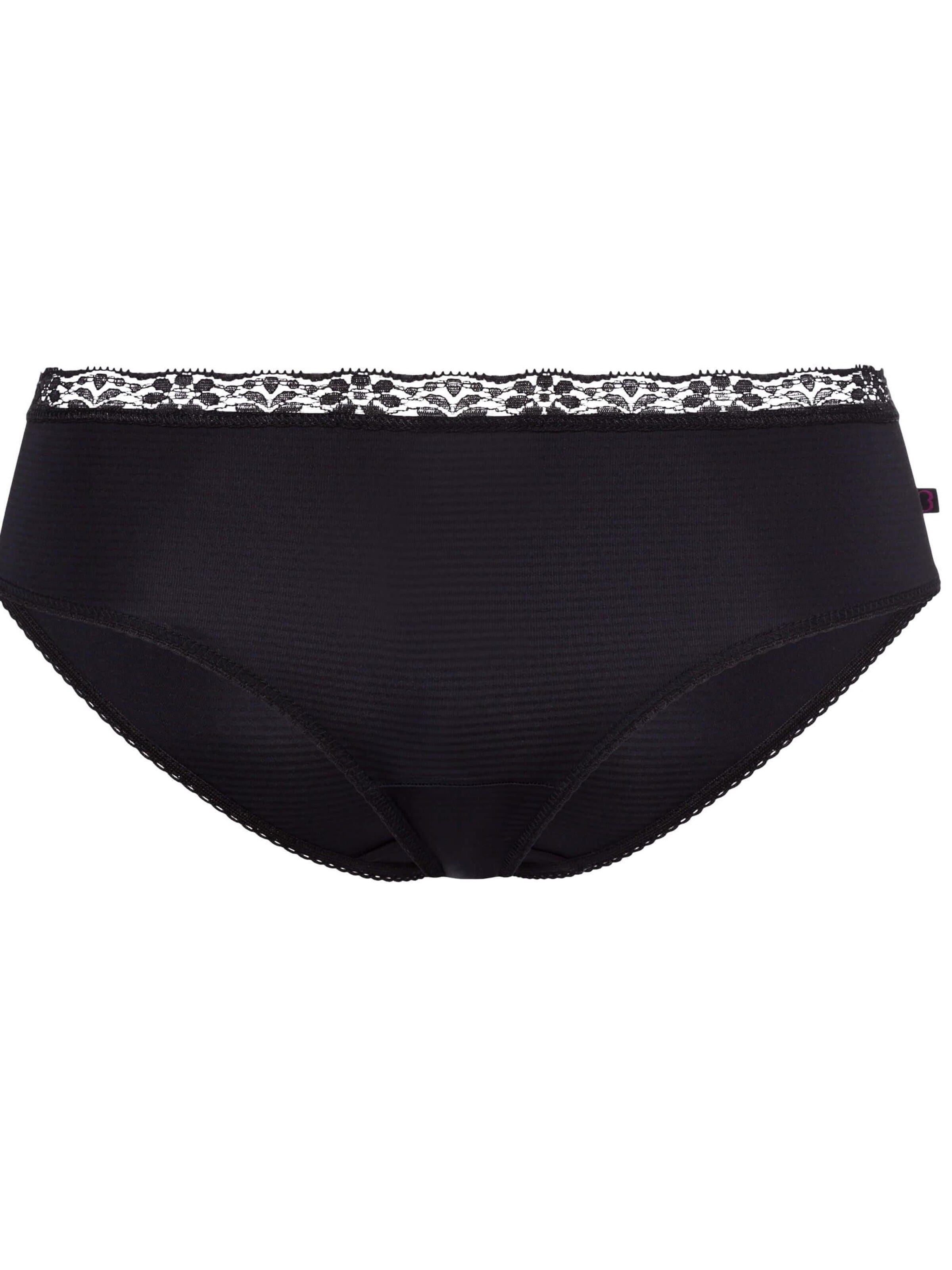 BeeDees Panty 'Slip Bee Lace Slip mit Spitze, feinen Streifen & glänzender Optik' in Black: front