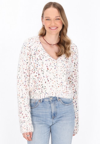 MYMO Knit cardigan in White: front
