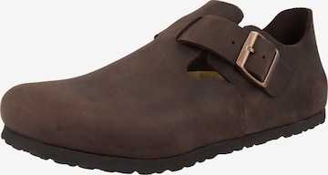 BIRKENSTOCK Huisschoen 'London' in Bruin: voorkant