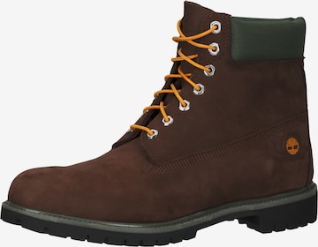 TIMBERLAND Boots med snörning i brun: framsida