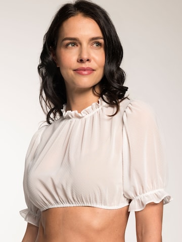 Blouse folklorique 'Gatalja' SPIETH & WENSKY en blanc : devant