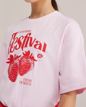 WE Fashion Футболка в Ярко-розовый