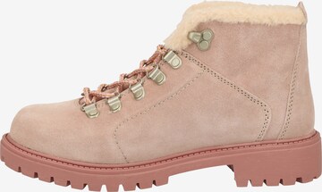 Darkwood Lace-Up Ankle Boots in Pink