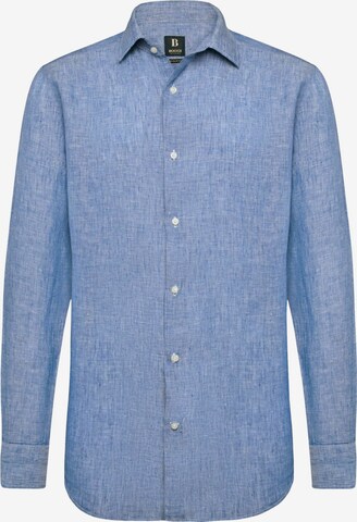 Coupe regular Chemise business Boggi Milano en bleu : devant