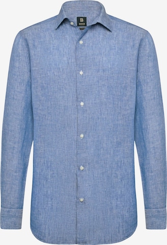 Boggi Milano Regular fit Zakelijk overhemd in Blauw: voorkant