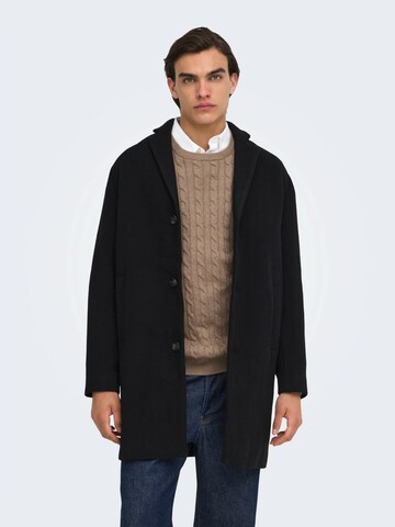 Only & Sons Between-Seasons Coat in Black