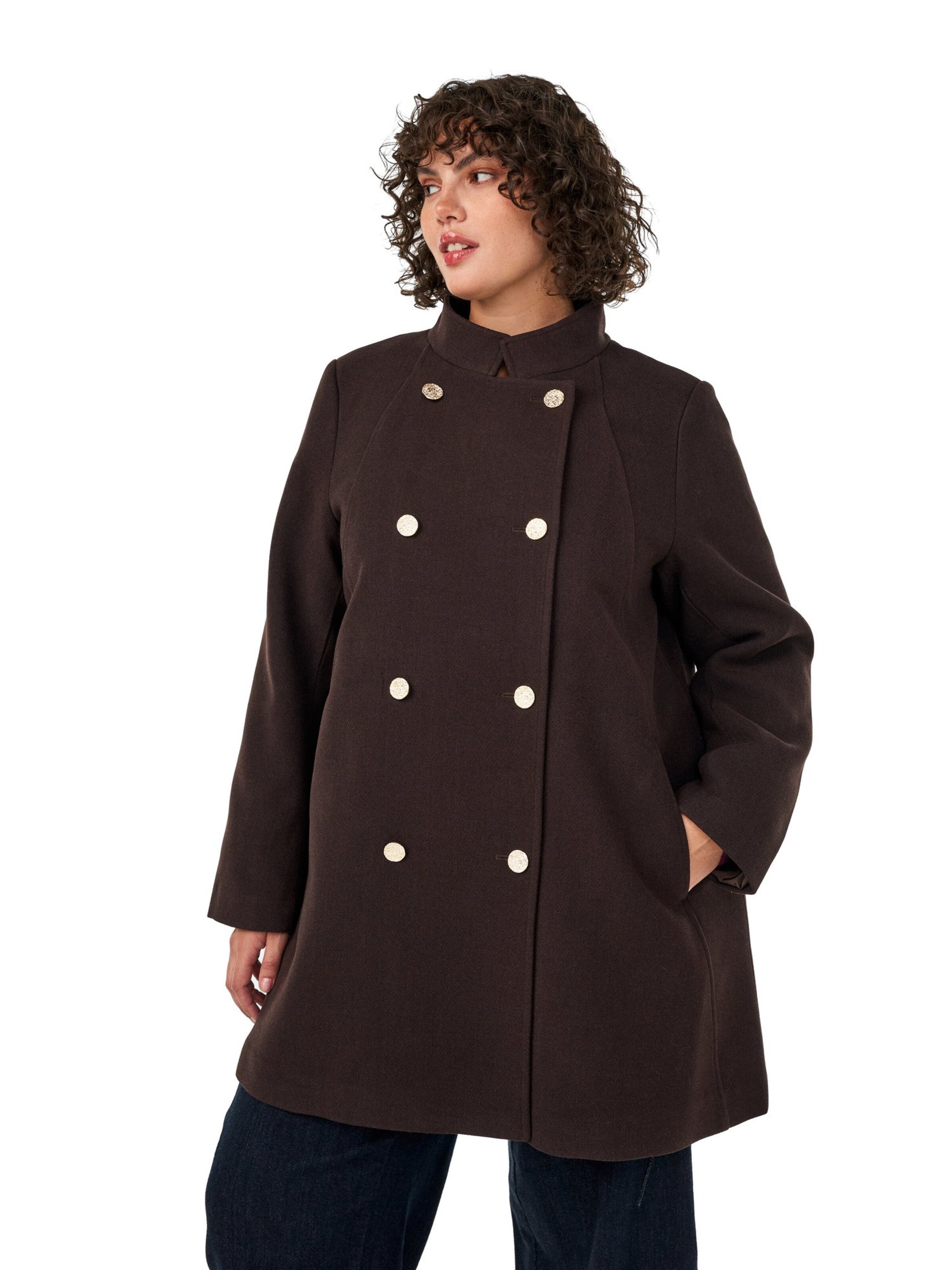 Cappotto di mezza stagione 'PARIS' di Zizzi in marrone: frontale