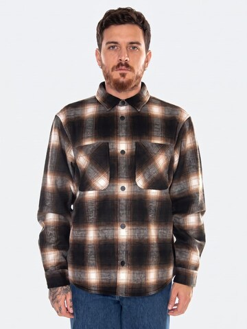 Carhartt WIP Comfort fit Overhemd 'Moreau Shirt Jac Moreau Check, Deep H Brown' in Bruin: voorkant
