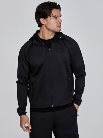 Veste de survêtement SikSilk en noir : devant