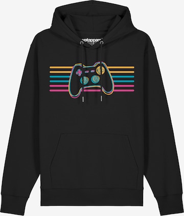Felpa ' Retro Joystick ' di Watapparel in nero: frontale