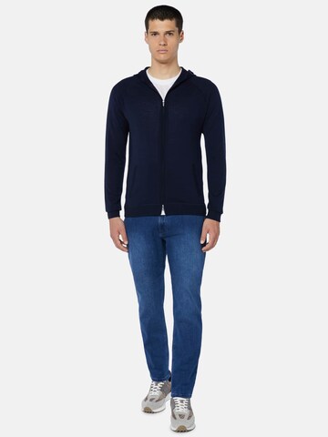 Boggi Milano Zip-Up Hoodie in Blue