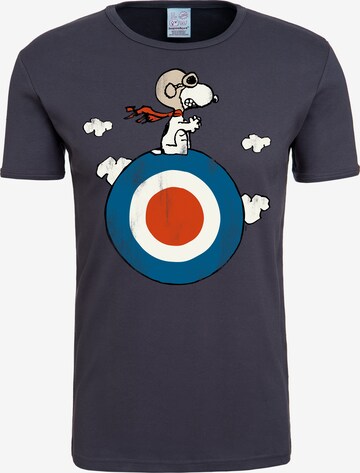 LOGOSHIRT Shirt 'Snoopy' in Grijs: voorkant