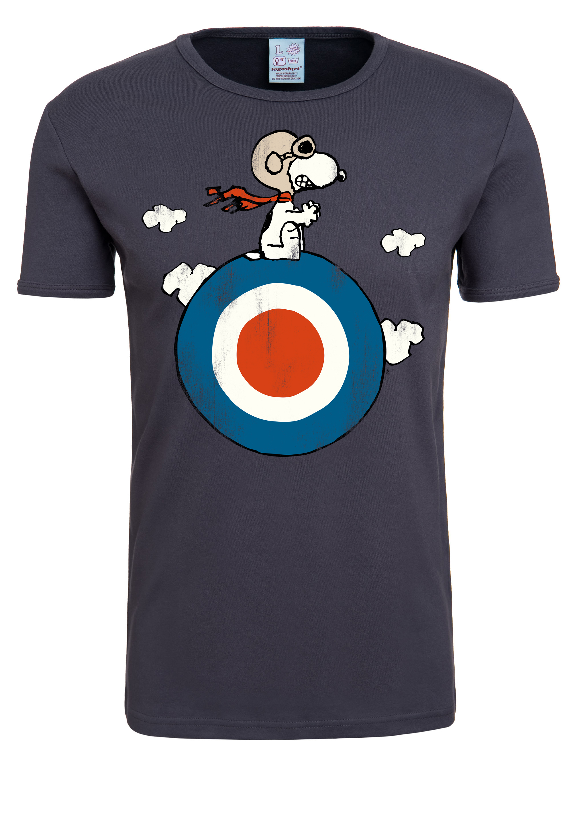 LOGOSHIRT T-Shirt mit niedlichem Snoopy-Print in Grau 