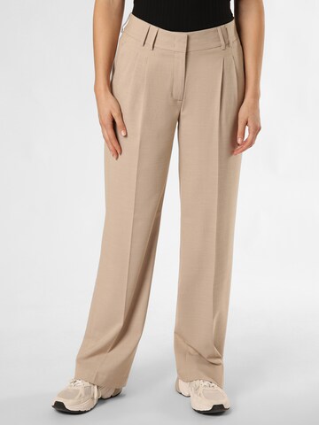 OPUS Slim fit Pleated Pants 'Maiga' in Beige: front