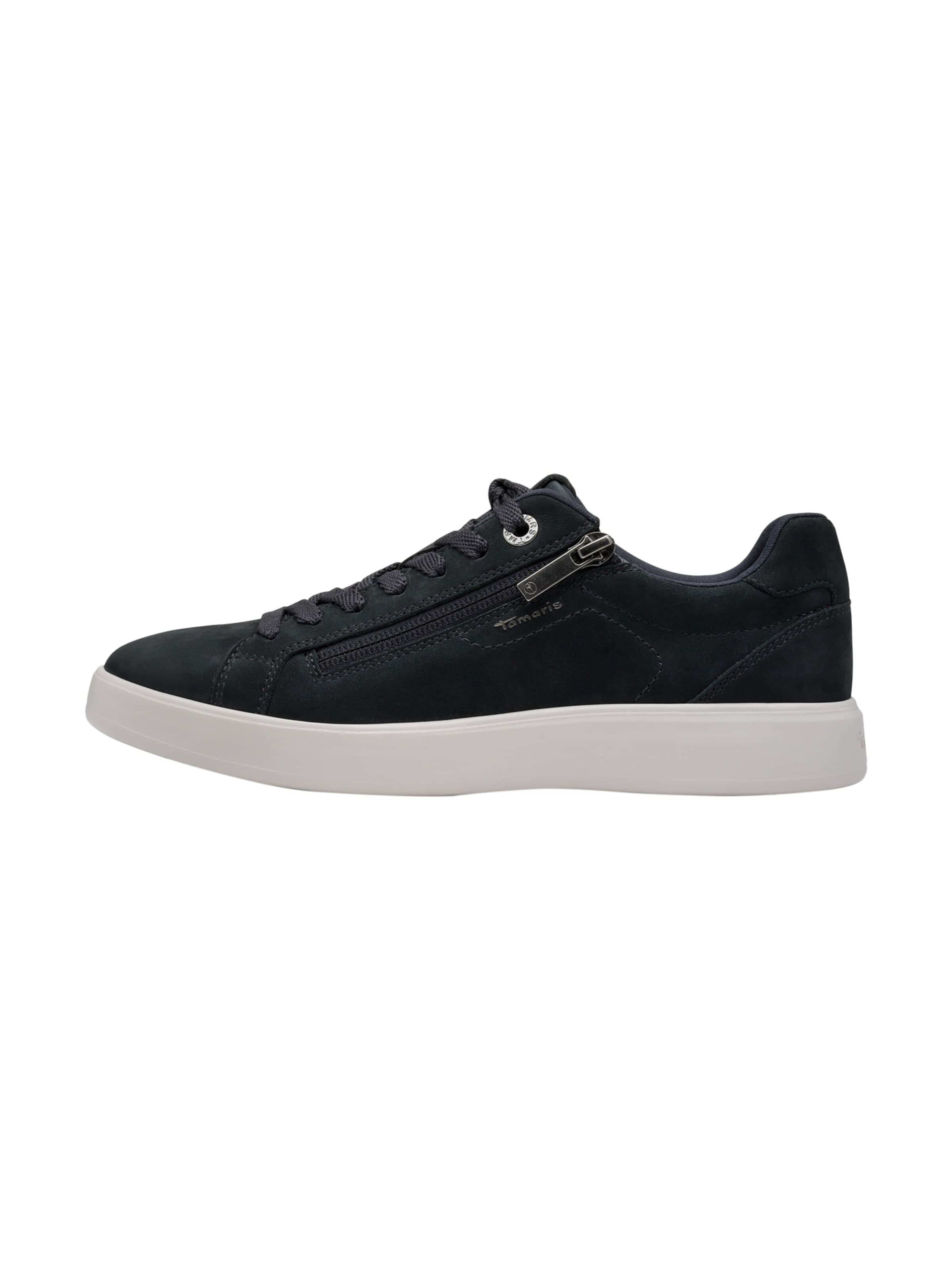 Chaussure de sport à lacets 'Leder-Sneaker' Tamaris en bleu : devant