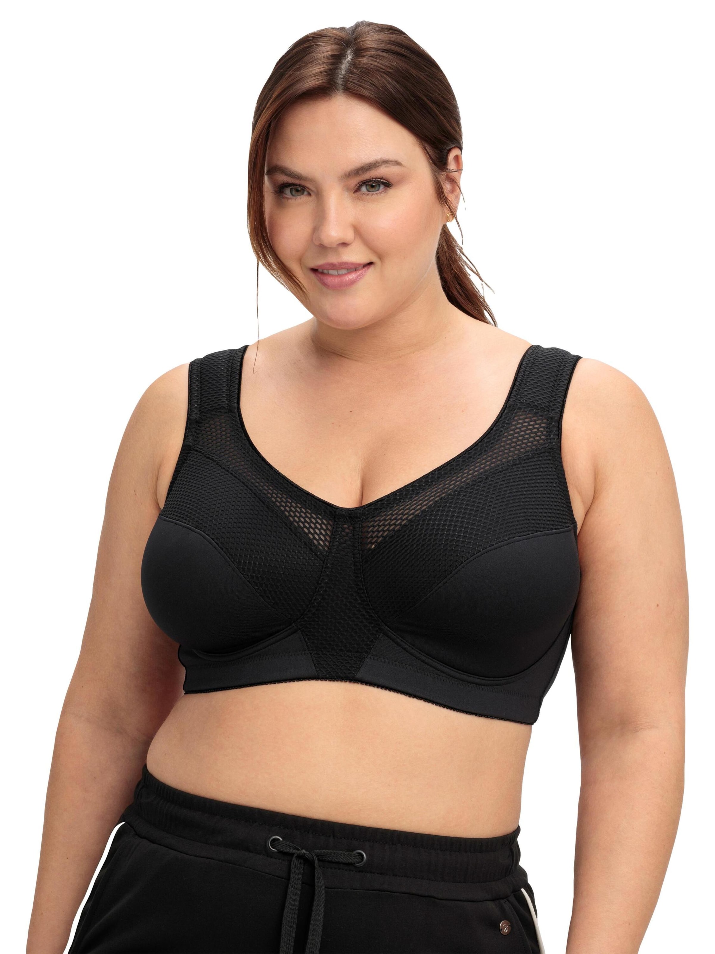 SHEEGO Sportbehå i svart: framsida