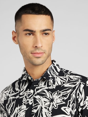 JACK & JONES - Regular Fit Camisa 'LAFAYETTE' em preto