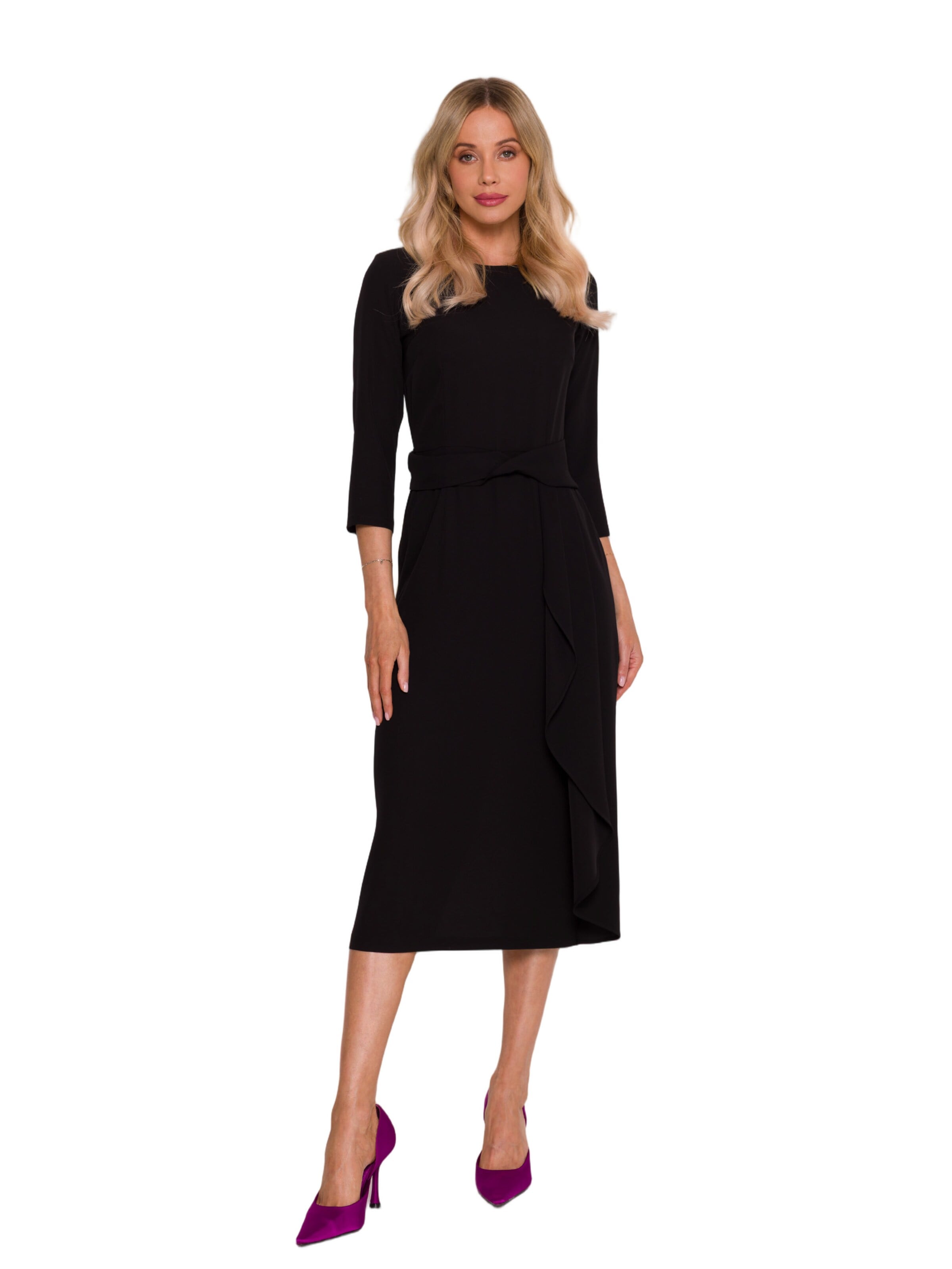 Rochie 'Sukienka z falbaną' de la Stylove pe negru