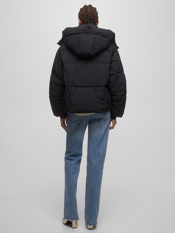 Pull&Bear Winter Jacket in Black