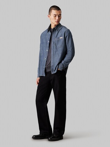 Calvin Klein Jeans Regular fit Button Up Shirt in Blue