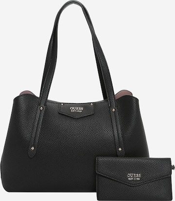 GUESS Nakupovalna torba 'Brenton' | črna barva: sprednja stran