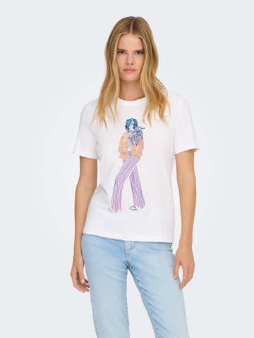 ONLY Тениска 'ONLCELINE' в бяло: отпред