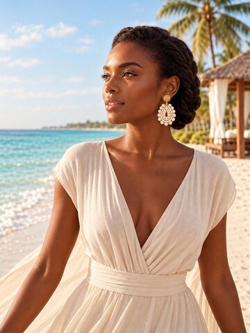 Alster Herz Fülbevalók 'Barbados Pearl Blush' - narancs