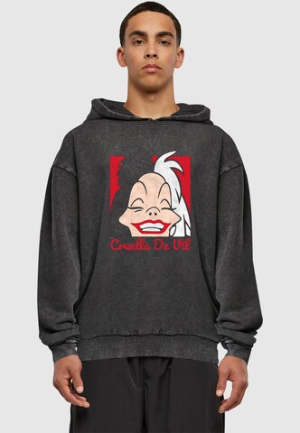 ABSOLUTE CULT Sweatshirt '101 Dalmations - Cruella De Vil' in Zwart: voorkant