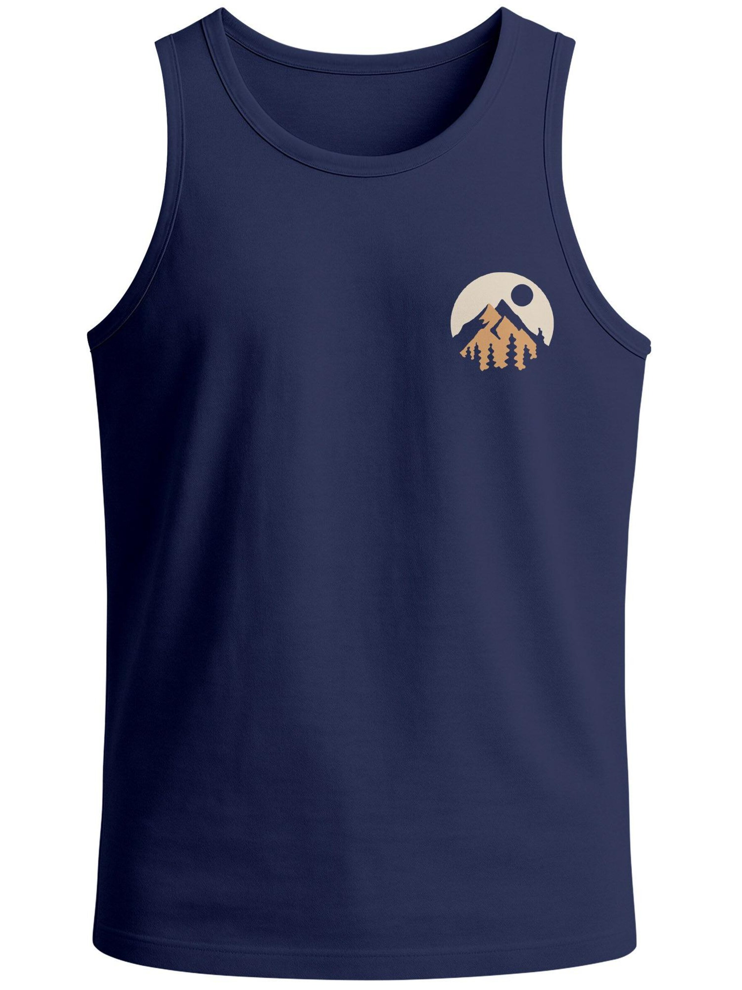 Neverless Shirt 'Mountain Scape' in Blue