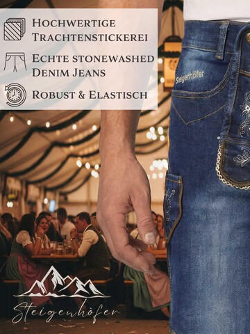 Steigenhöfer Regular Traditional Pants 'Jeans Leonard' in Blue