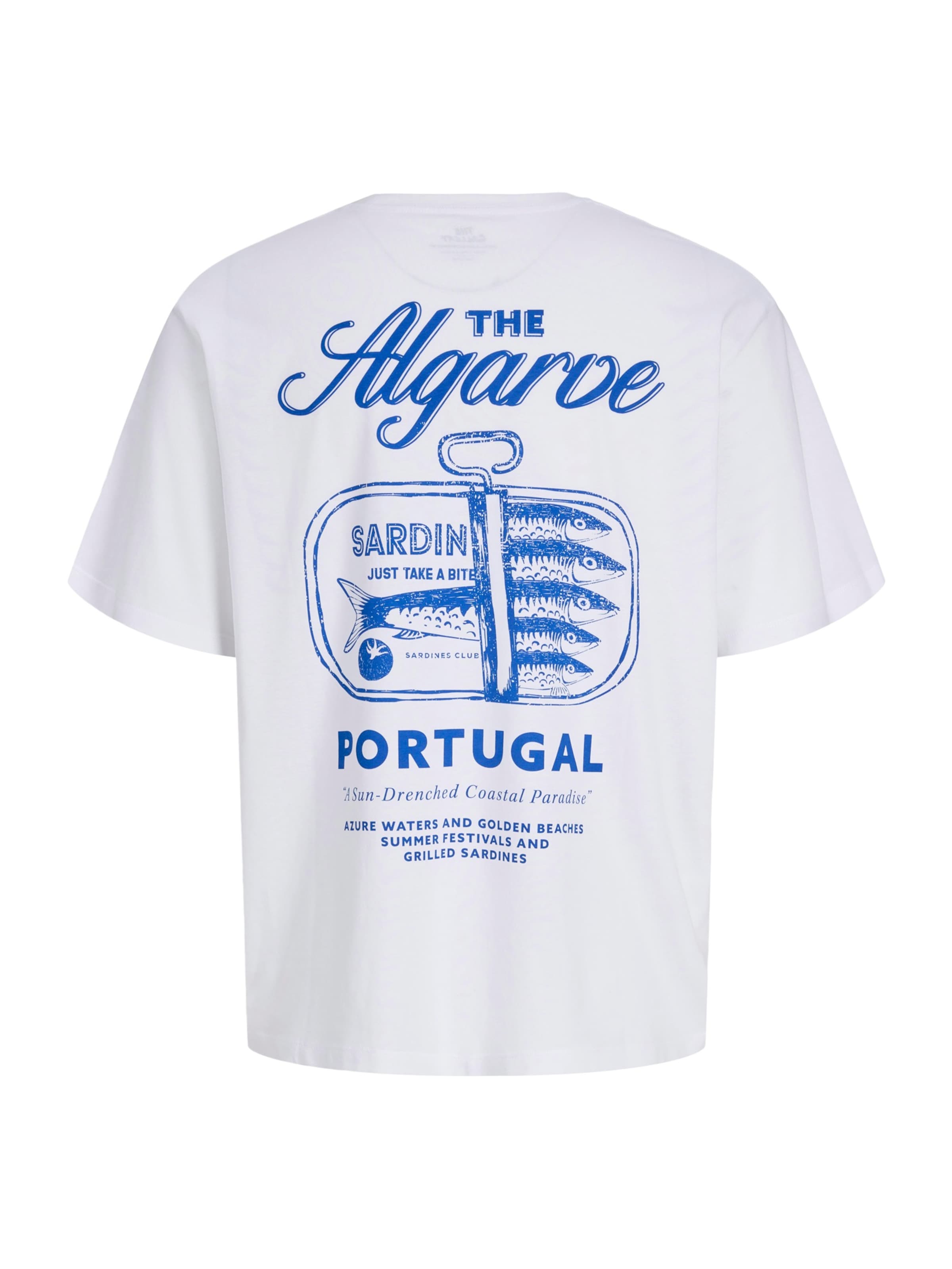 Jack & Jones Plus - Camiseta 'JORVacation' en blanco